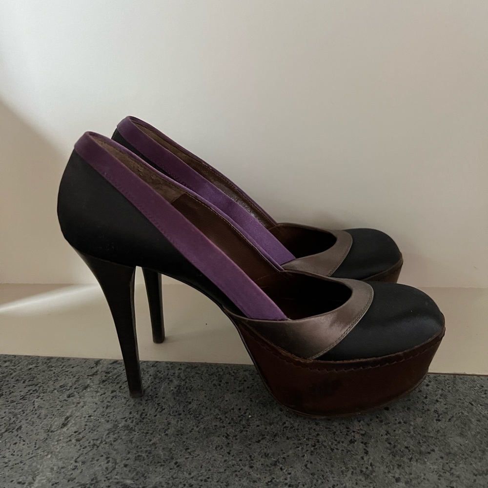 Marni Satin Multi Color Platform Pumps - image 8